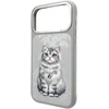 Dėklas NIMMY case LUCKY FASHION CAT compatible with MagSafe for IPHONE 18 Pro/17 Pro pilkas