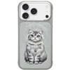 Dėklas NIMMY case LUCKY FASHION CAT compatible with MagSafe for IPHONE 18 Pro/17 Pro pilkas
