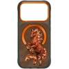 Dėklas NIMMY case MAGNETIC FANTASY ANIMAL HORSE compatible with MagSafe for IPHONE 18 Pro Max/17 Pro Max oranžinis