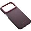 Dėklas PITAKA Edge Argyle MagSafe, skirtas iPhone 18 Pro / 17 Pro, mėlynas-raudonas