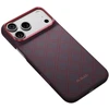 Dėklas PITAKA Edge Argyle MagSafe, skirtas iPhone 18 Pro Max / 17 Pro Max, mėlynas-raudonas