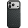 Dėklas Burga Pitaka Edge Case, Juodas/Pilkas Twill – iPhone 18/17 Pro