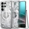 Spigen Ultra Hybrid Mag MagSafe dėklas skirtas Samsung Galaxy S26 Ultra Zero One – Clear and Baltas