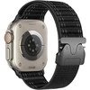 Beline Woven Nylon Diagonal Style Parachute apyrankė for Apple Watch 42/44/45/49mm juodos spalvos