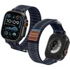„Spigen Fabric Band“ apyrankė su lipdukais ir kilpelėmis, tamsiai mėlyna - „Apple Watch 49mm/46mm/45mm/44mm“