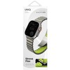 Dirželis UNIQ Strova Flex do Apple Watch 44/45/46/49mm Series 1/2/3/4/5/6/7/8/9/10/11/SE/SE2/SE3/Ultra/Ultra 2/Ultra 3 sidabrinė ir šviesiai žalia