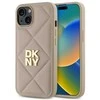 Dėklas DKNY DKHCP14SPQDSLE Apple iPhone 14 6.1" smėlio spalvos su dygsniuotu logotipu