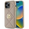 Dėklas DKNY DKHCP14XPQDSLE Apple iPhone 14 Pro Max 6.7" smėlio spalvos dygsniuotas „Quited Stack Logo“