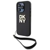 Apple iPhone 15 Pro DKNY Hardcase Wrist Strap Stock Logo (DKHCP15LPBSWSK) dėklas telefonui juodos spalvos