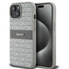 Apple iPhone 15 plus / 14 plus DKNY dėklas odinis Mono Stripe &amp; Metal Logo (DKHCP15MPRTHSLE) beige