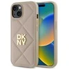 Dėklas DKNY DKHCP15SPQDSLE Apple iPhone 15 6.1" smėlio spalvos su dygsniuotu logotipu