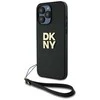 Apple iPhone 15 Pro Max DKNY Hardcase Wrist Strap Stock Logo (DKHCP15XPBSWSK) dėklas telefonui juodos spalvos