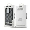 Apple iPhone 15 Pro Max DKNY dėklas odinis Mono Stripe & Metal Logo (DKHCP15XPRTHSLK) juodos spalvos