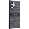 DKNY DKHCS24LPRTHSLK S24 Ultra S928 juodos spalvos kietas dėklas Leather Mono Stripe & Metal Logo