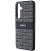 DKNY DKHCS24MPRTHSLK S24+ S926 juodos spalvos kietas dėklas Leather Mono Stripe & Metal Logo