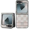 DKNY PU Leather Checkered Pattern and Stripe Samsung Galaxy Z Flip6 dėklas telefonui rožinės spalvos