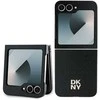 DKNY PU Leather Repeat Pattern Stack Logo Samsung Galaxy Z Flip6 dėklas telefonui juodos spalvos
