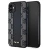 DKNY DKHMN61PCPVSLK Apple iPhone 11 Xr 6.1″ juodos spalvos kietas dėklas Leather Checkered Mono Pattern MagSafe