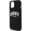 Apple iPhone 12 / 12 Pro DKNY dėklas Liquid Silicone Baltas Printed Logo MagSafe (DKHMP12MSNYACH) juodos spalvos
