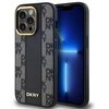 DKNY DKHMP13XPCPVSLK Apple iPhone 13 Pro Max 6.7″ juodos spalvos kietas dėklas Leather Checkered Mono Pattern MagSafe
