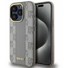 DKNY PU odos languoto dizaino „MagSafe“ dėklas, skirtas „Apple iPhone 15 Pro“ telefonui (pilkas)