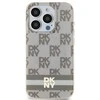 Apple iPhone 15 Plus / 14 Plus DKNY dėklas IML Chequered Mono Pattern &amp; Printed Stripes MagSafe (DKHMP15MHCPTSE) smėlio spalvos