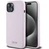 Apple iPhone 14 Plus / 15 Plus DKNY dėklas Liquid silikoninis Small Metal Logo MagSafe (DKHMP15MSMCHLP) rožinės spalvos