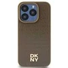 Apple iPhone 13 / 14 / 15 DKNY odinis dėklas Pattern Metal Logo MagSafe (DKHMP15SPSHRPSW) rudos spalvos