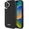 Apple iPhone 16 DKNY Plain Sidabrinis Logo MagSafe (DKHMP16SPSCMCLK) dėklas telefonui juodos spalvos