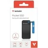 Kietasis diskas Verbatim diskas SSD 1TB - raktų pakabukas su laidu USB 3.2 gen.2 juodos ir mėlynos spalvos 32191