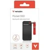 Kietasis diskas Verbatim diskas SSD 2TB - raktų pakabukas su laidu USB 3.2 gen.2 juodos ir raudonos spalvos 32196