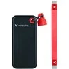 Kietasis diskas Verbatim diskas SSD 2TB - raktų pakabukas su laidu USB 3.2 gen.2 juodos ir raudonos spalvos 32196