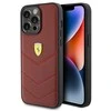 Ferrari Leather Stitched Lines dėklas, skirtas iPhone 15 Pro Max - raudonas