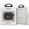 Guess Apsauginis dėklas GUA3SSSK silikoninis Vintage Script, skirtas AirPods 3 juodas