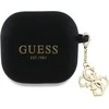 Dėklas Guess GUA4LECG4K AirPods 4 cover juodos spalvos silikoninis 4G Charm