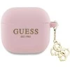 Dėklas Guess GUA4LECG4P AirPods 4 cover rožinės spalvos silikoninis 4G Charm