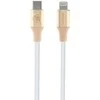 Guess Ebossed Logo USB-C / Lightning kabelis 1.5m fast charging - aukso spalvos
