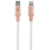Guess Ebossed Logo USB-C / Lightning kabelis 1.5m Fast Charging - rožinės spalvos