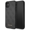 Guess GUHCN61G4GFGR Apple iPhone 11 6,1″ pilkas kietas dėklas 4G Metal Gold Logo