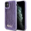 Guess GUHCN61PSFDGSU Apple iPhone 11 / Xr 6.1″ violetinės spalvos kietas dėklas Sequin Script Metal