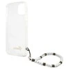 GUESS kietas dėklas GUHCP13MKPSWH Baltas Pearl galinis dangtelis, Apple, iPhone 13, skaidrus, 6,1 "