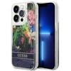 Dėklas GUESS GUHCP14LLFLSB IPHONE 14 PRO 6.1 "Mėlynas/Mėlynas HARDCASE FLOWER LIQUID GLITTER