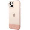Guess GUHCP14MHGCOP iPhone 14 Plus 6,7 colių eilinis/rožinis kietas dėklas, permatomas