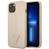 Guess GUHCP14MPSATLE Apple iPhone 14 Plus / 15 Plus 6.7″ beige kietas dėklas SaffianoTriangle Logo
