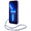Apple iPhone 14 Pro Max Guess dėklas Translucent Pearl Strap violetinės spalvos