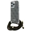 Guess GUHCP16LHC4SEW Apple iPhone 16 Pro 6.3" dėklas telefonui rudos spalvos Crossbody Cord 4G Print