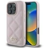 Guess Quilted Metal Logo Apple iPhone 16 Pro - dėklas telefonui rožinės spalvos