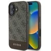 GUESS dėklas skirtas Apple iPhone 16 Plus GUHCP16MG4GLBR (PC/TPU 4G PU Bottom Stripe) rudos spalvos