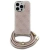 Guess GUHCP16SHC4SEP Apple iPhone 16 6.1" dėklas telefonui rožinės spalvos Crossbody Cord 4G Print