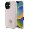 Guess GUHCP16SM4DGPP Apple iPhone 16 6.1" dėklas telefonui rožinės spalvos Silikoninis Logo Strass 4G